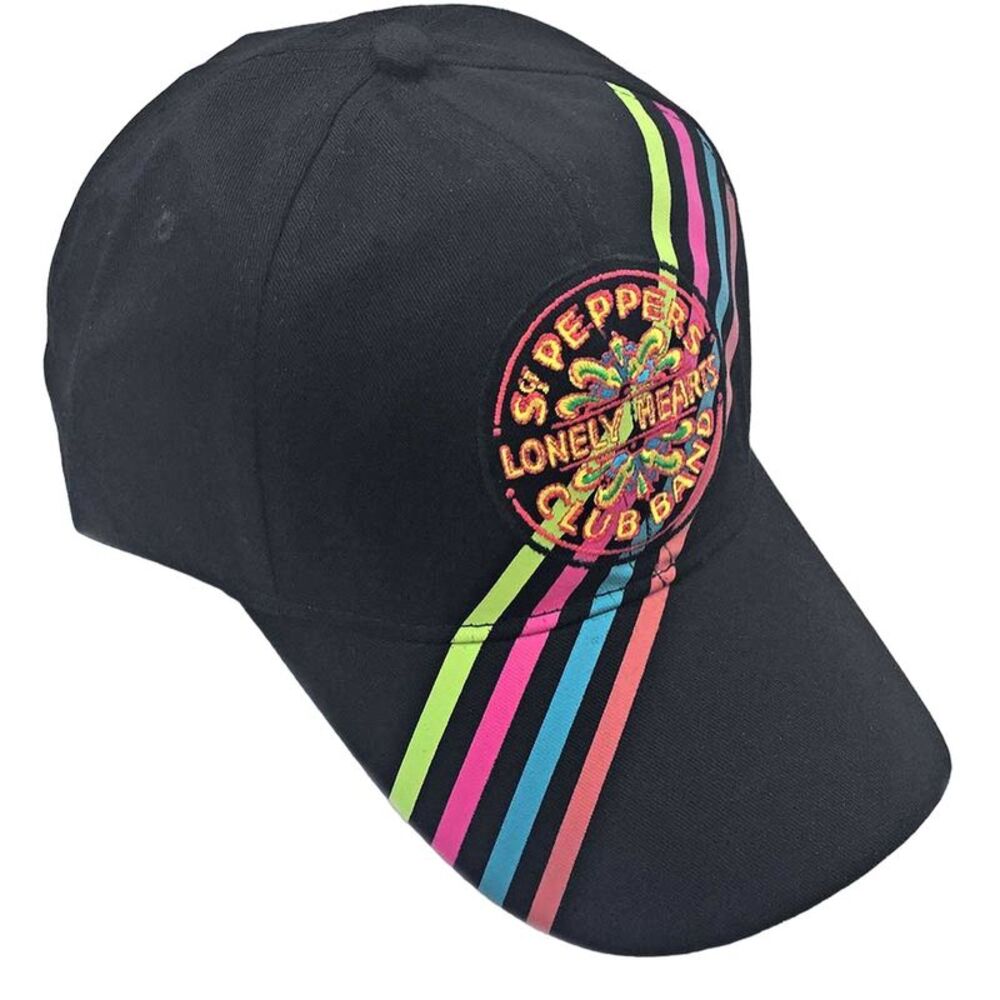 The Beatles Unisex Adult Sgt Pepper Strip Baseball Cap / Black